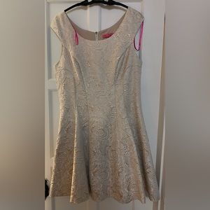 Betsey Johnson Cream and Gold Cocktail Dress Size 14